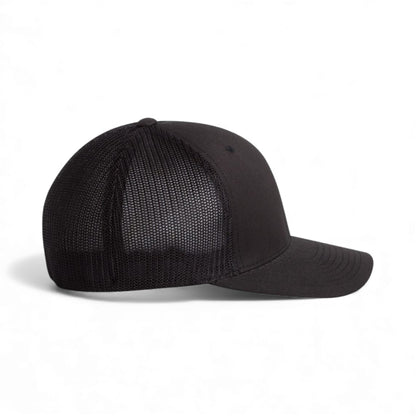 Right side view of Flexfit 6511 custom hat in black