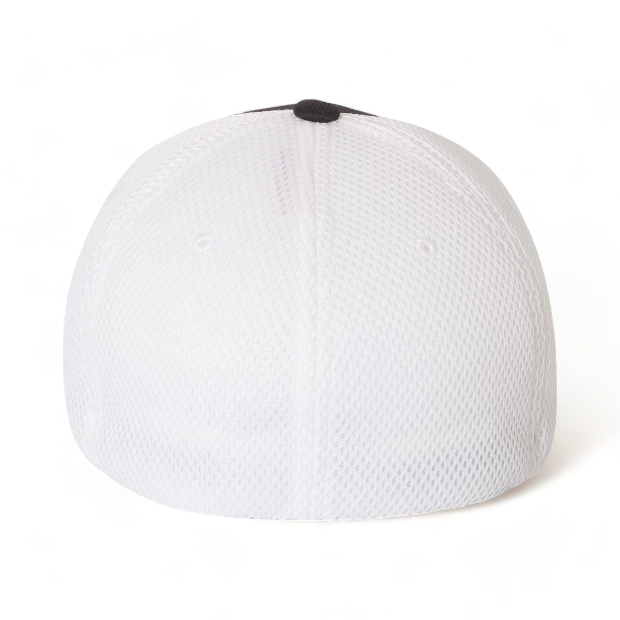 Back view of Flexfit 6533 custom hat in black and white