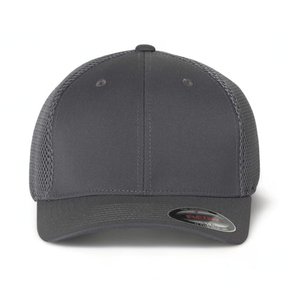 Front view of Flexfit 6533 custom hat in dark grey