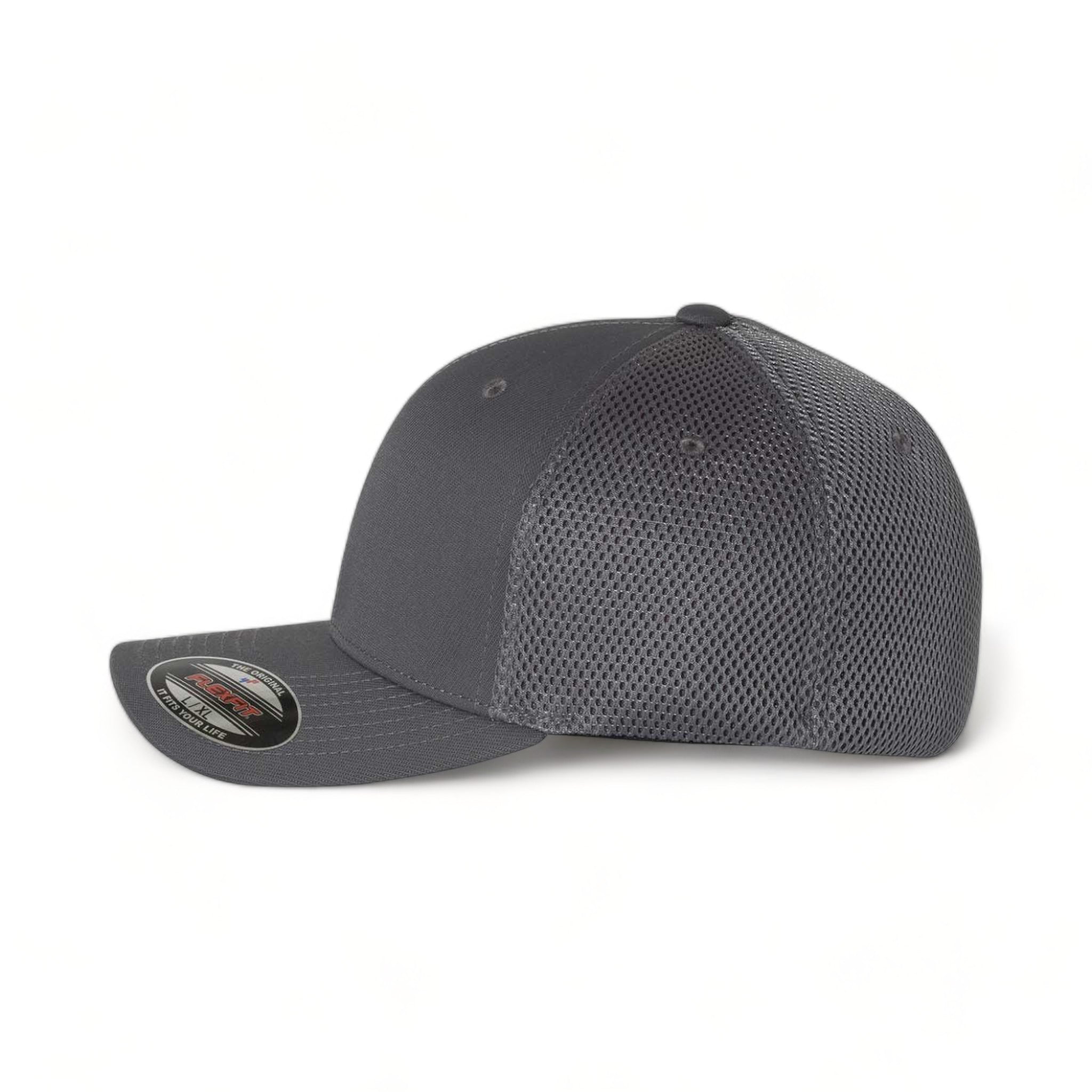 Side view of Flexfit 6533 custom hat in dark grey