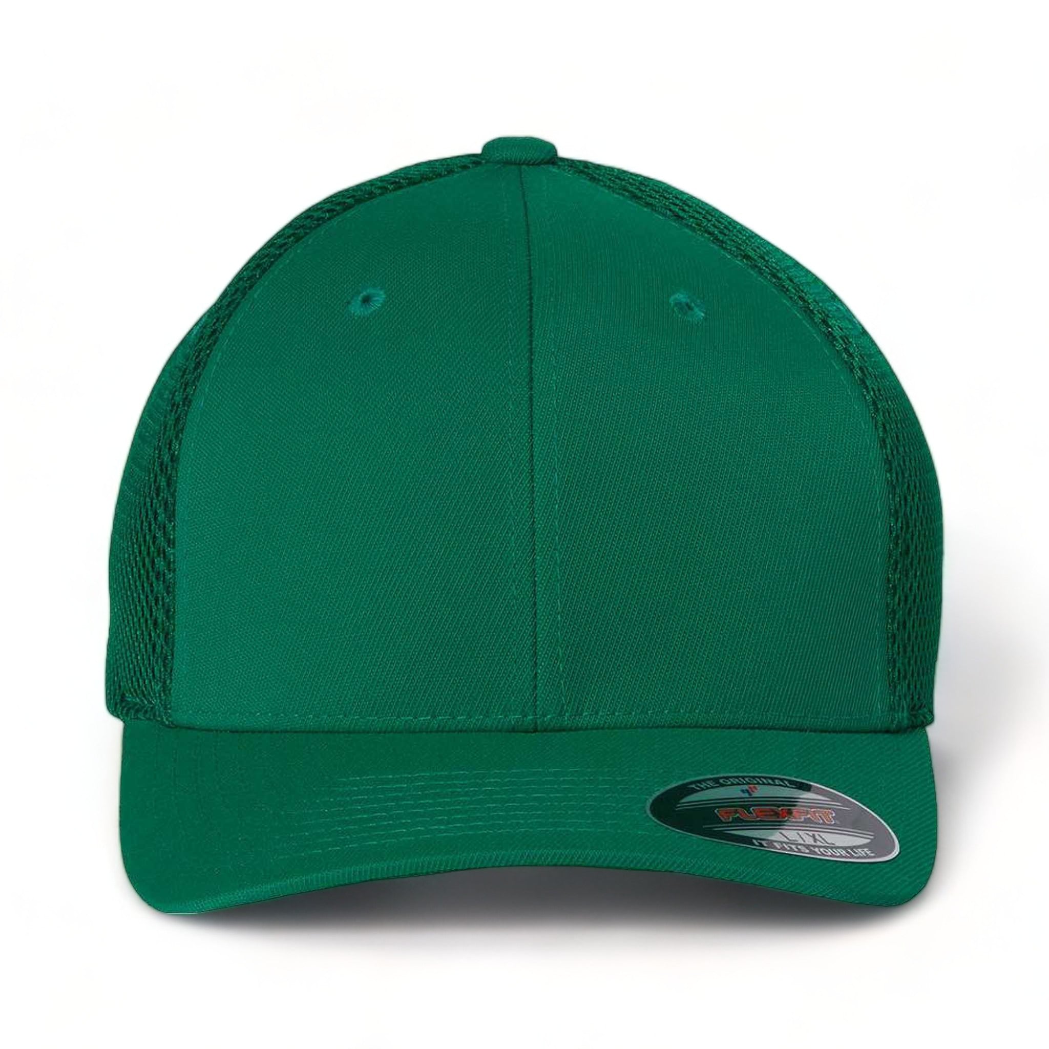 Front view of Flexfit 6533 custom hat in green