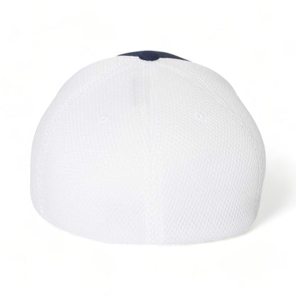 Back view of Flexfit 6533 custom hat in navy and white