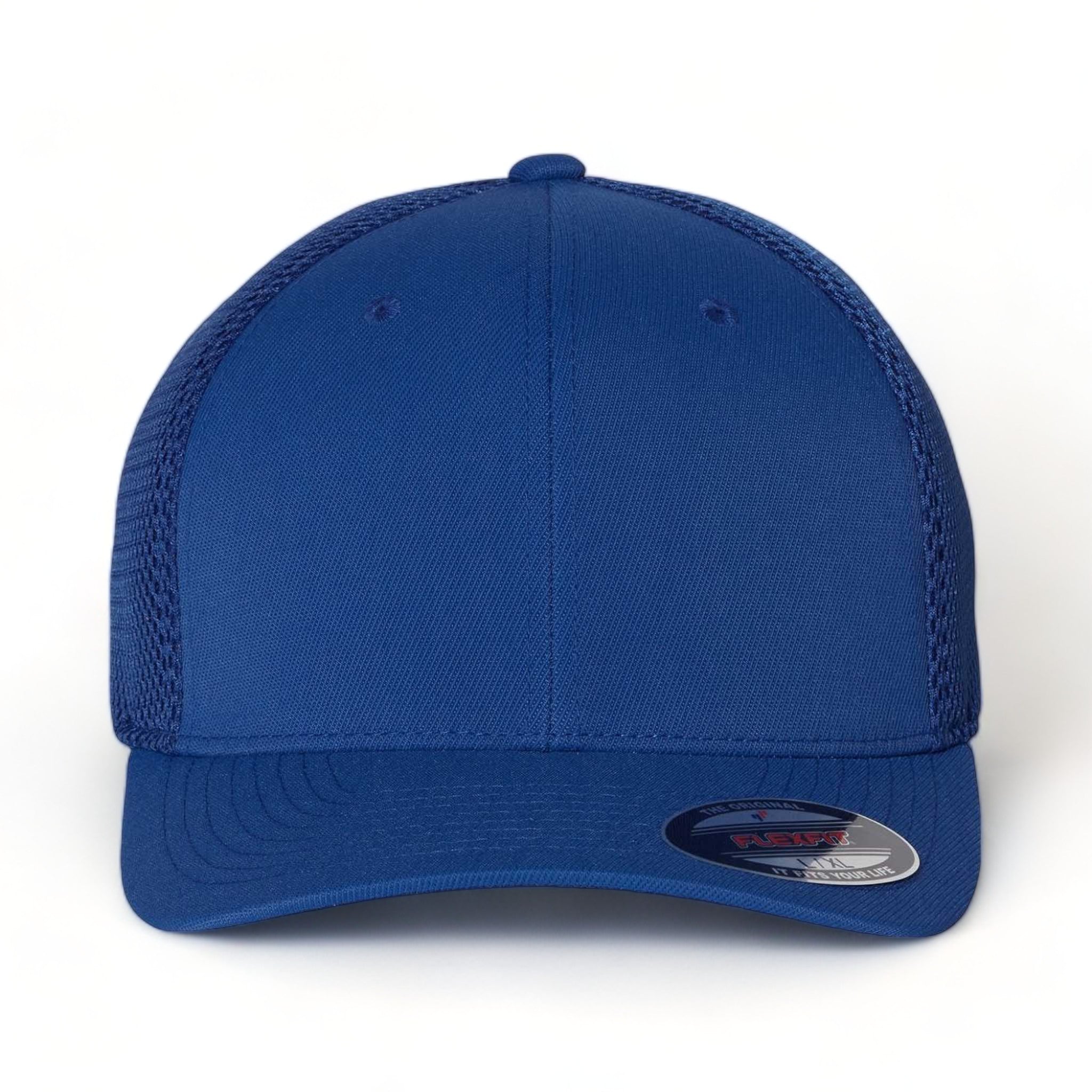 Front view of Flexfit 6533 custom hat in royal blue