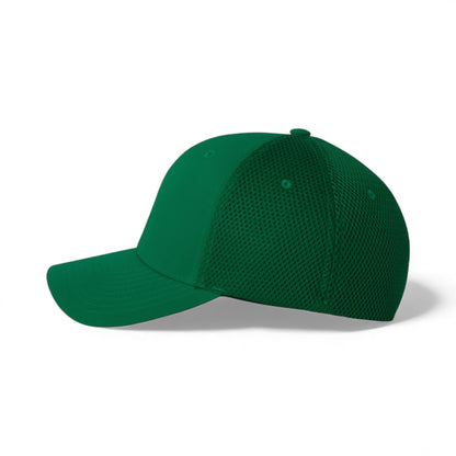 Left side view of Flexfit 6533 custom hat in green