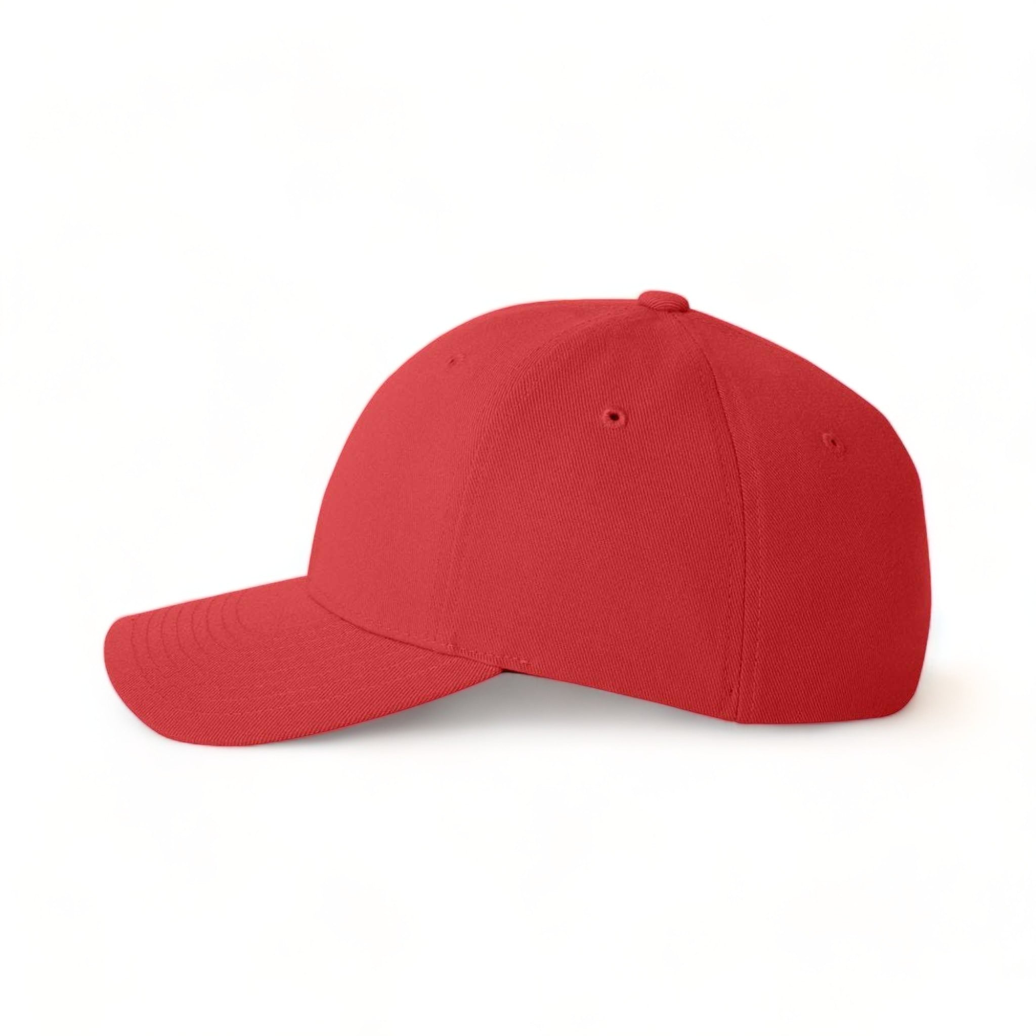 Side view of Flexfit 6580 custom hat in red