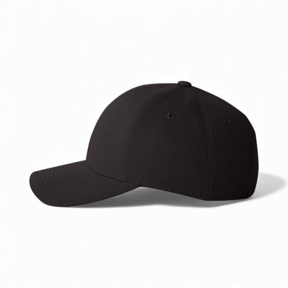 Left side view of Flexfit 6580 custom hat in black