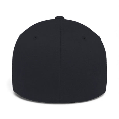 Back view of Flexfit 6580 custom hat in dark navy