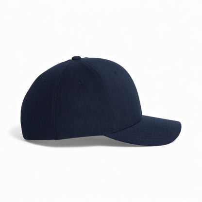 Right side view of Flexfit 6580 custom hat in dark navy
