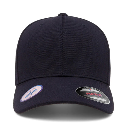 Front view of Flexfit 6597 custom hat in navy