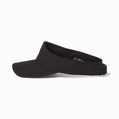 Left side view of Flexfit 8110 custom hat in black