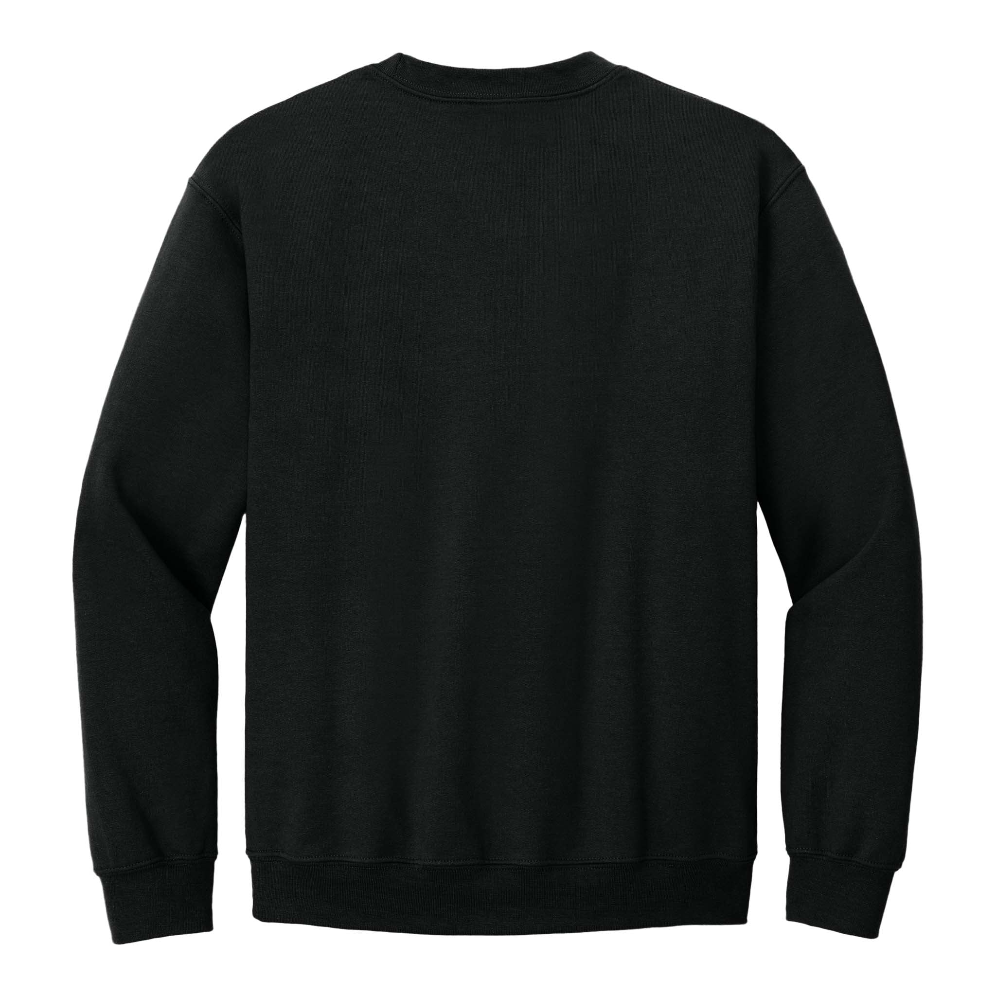 Gildan 18000 custom crewneck in black, back view
