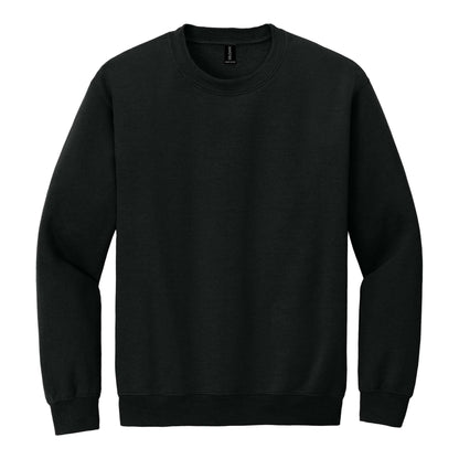 Gildan 18000 custom crewneck in black, front view