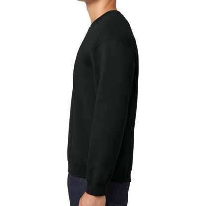 Gildan 18000 custom crewneck in black, left side view