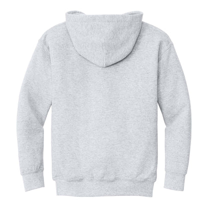 Gildan 18500B custom hoodie in ash grey, back view