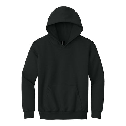 Gildan 18500B custom hoodie in black, front view
