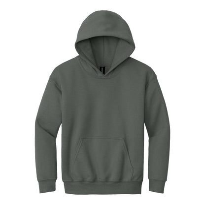 Gildan 18500B custom hoodie in charcoal, front view