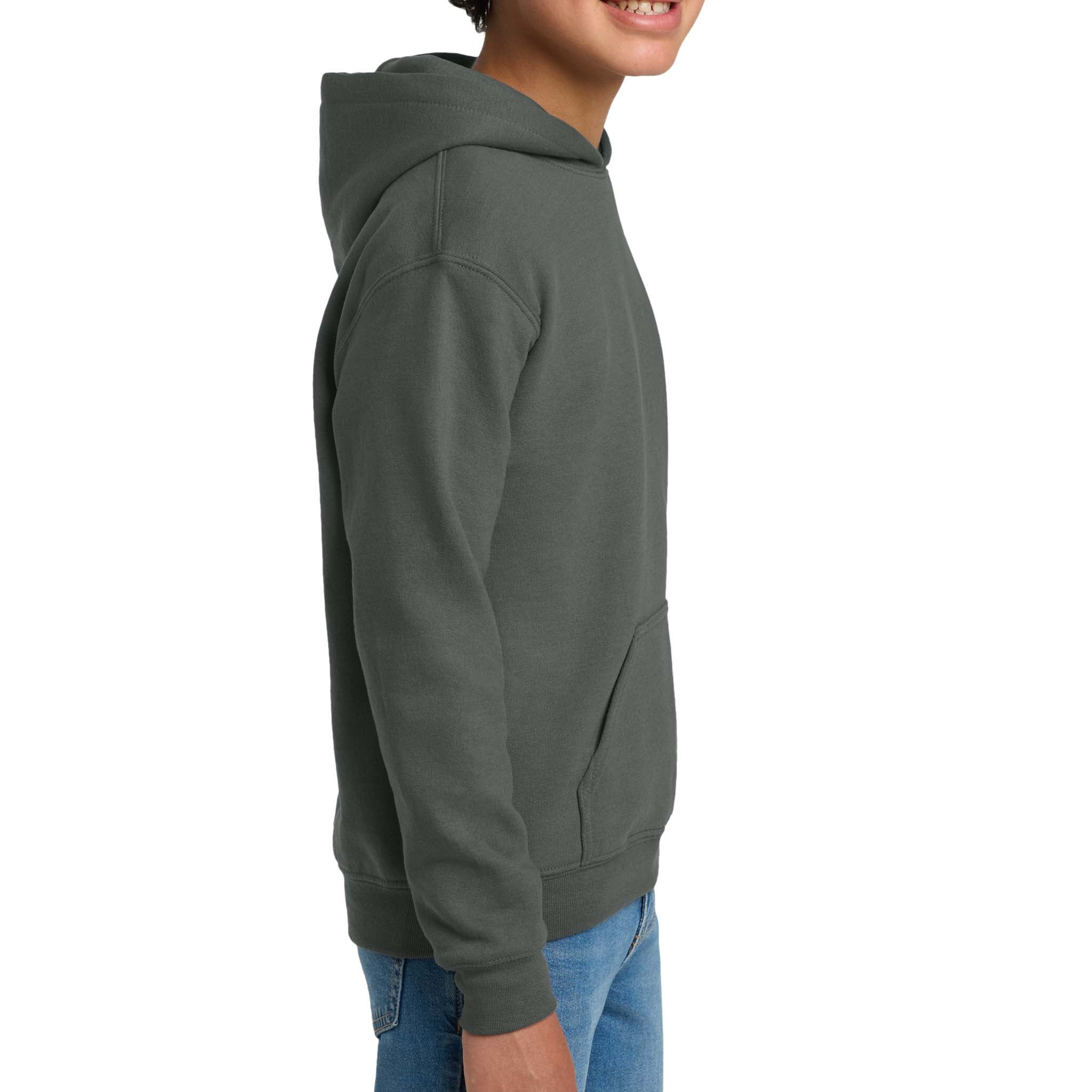 Gildan 18500B custom hoodie in charcoal, right side view