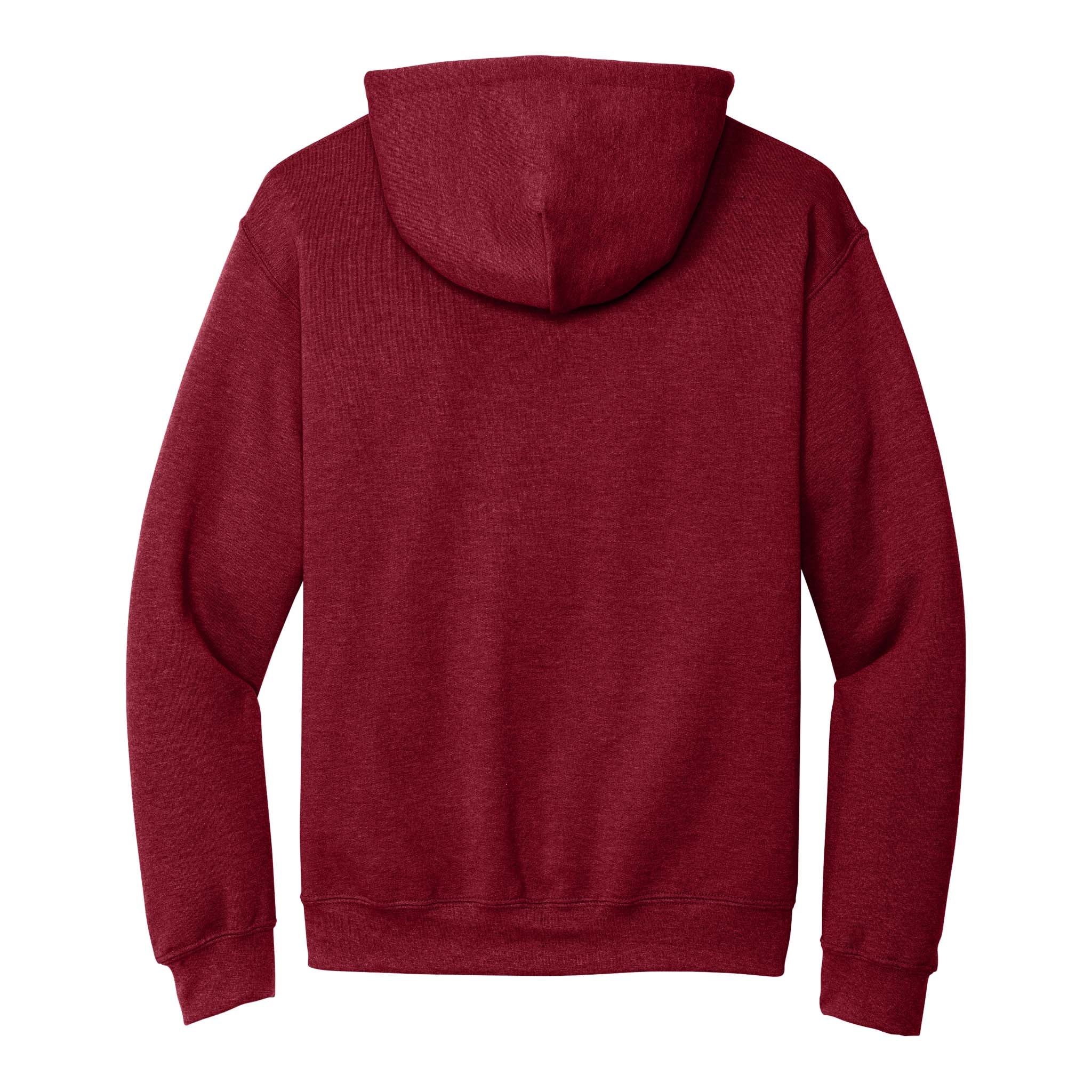 Gildan 18500 custom hoodie in antique cherry red, back view