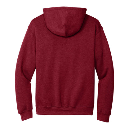 Gildan 18500 custom hoodie in antique cherry red, back view