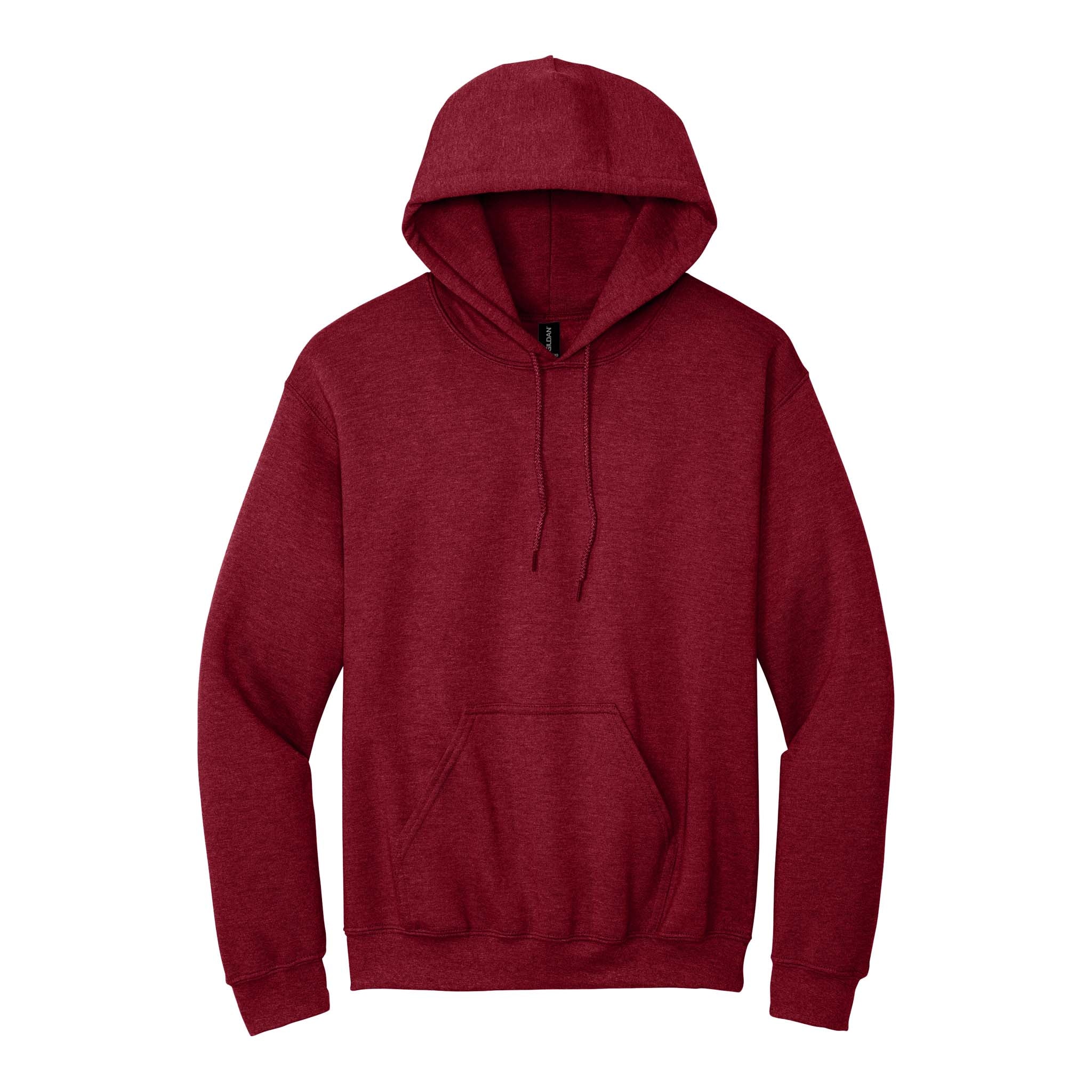 Gildan 18500 custom hoodie in antique cherry red, front view