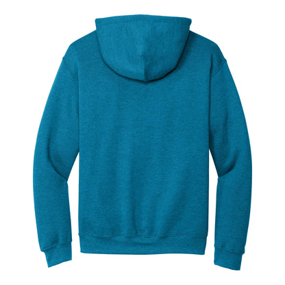 Gildan 18500 custom hoodie in antique sapphire, back view