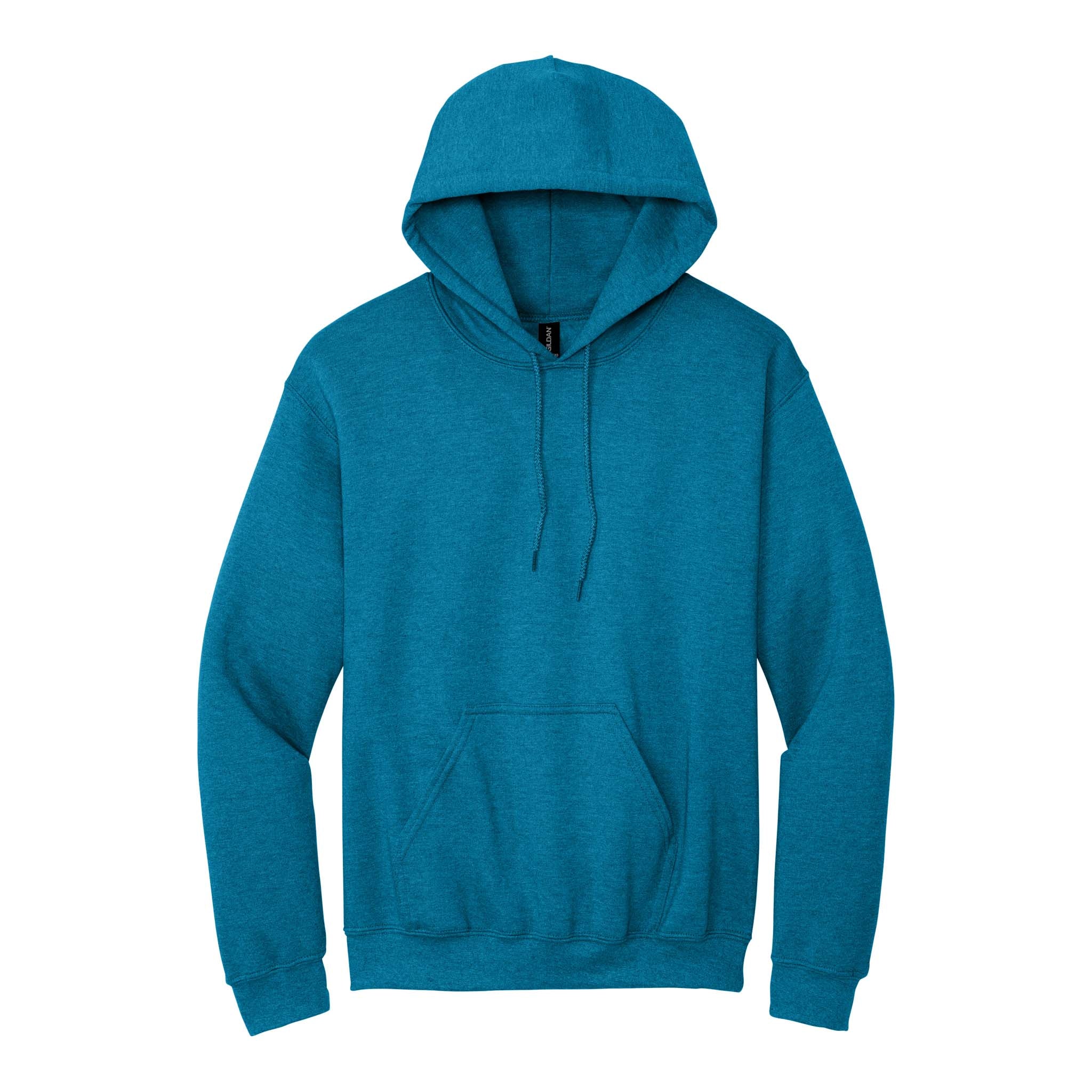 Gildan 18500 custom hoodie in antique sapphire, front view