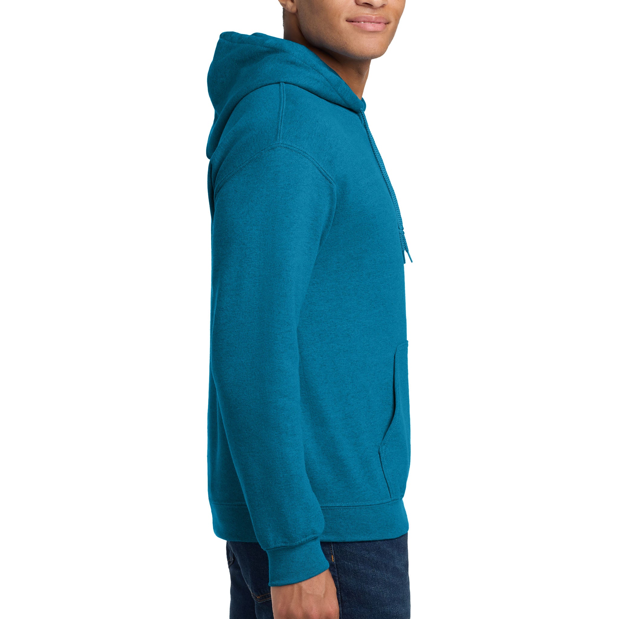 Gildan 18500 custom hoodie in antique sapphire, right side view