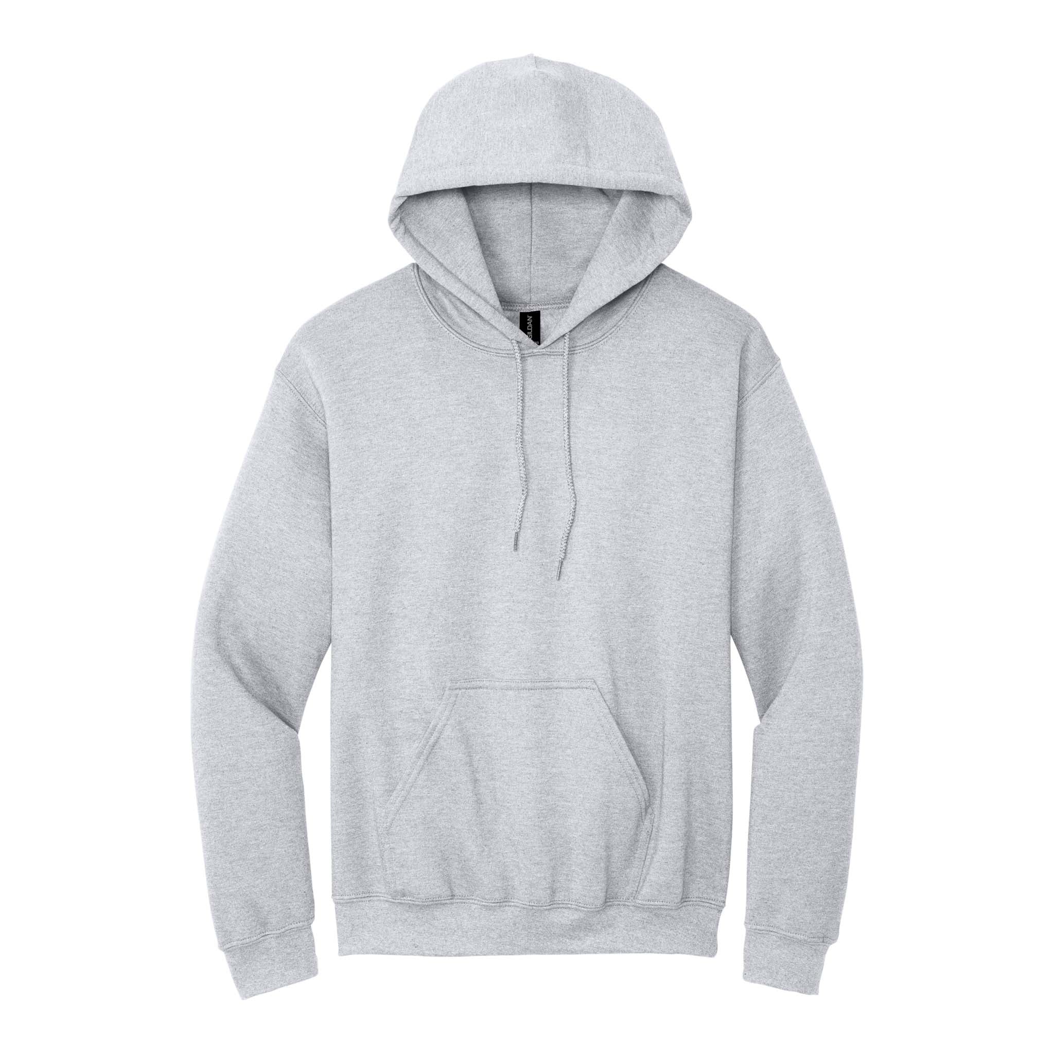 Gildan 18500 custom hoodie in ash, front view