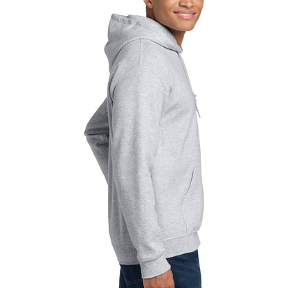 Gildan 18500 custom hoodie in ash, right side view