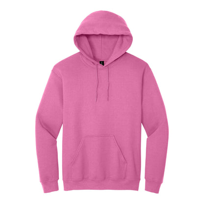 Gildan 18500 custom hoodie in azalea, front view