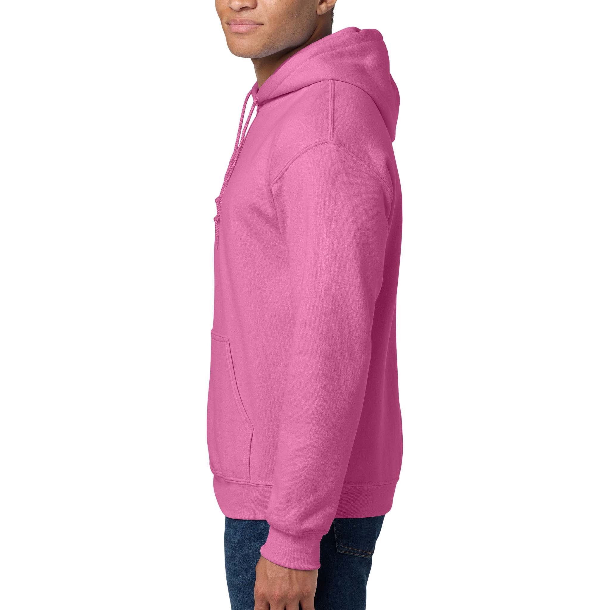 Gildan 18500 custom hoodie in azalea, left side view