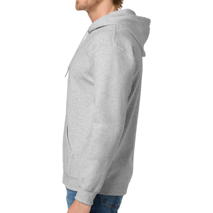 Gildan 18600 custom full-zip hoodie in ash, left side view