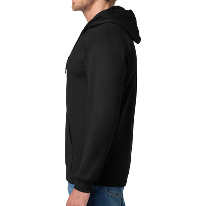 Gildan 18600 custom full-zip hoodie in black, left side view