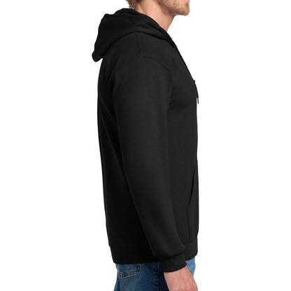 Gildan 18600 custom full-zip hoodie in black, right side view