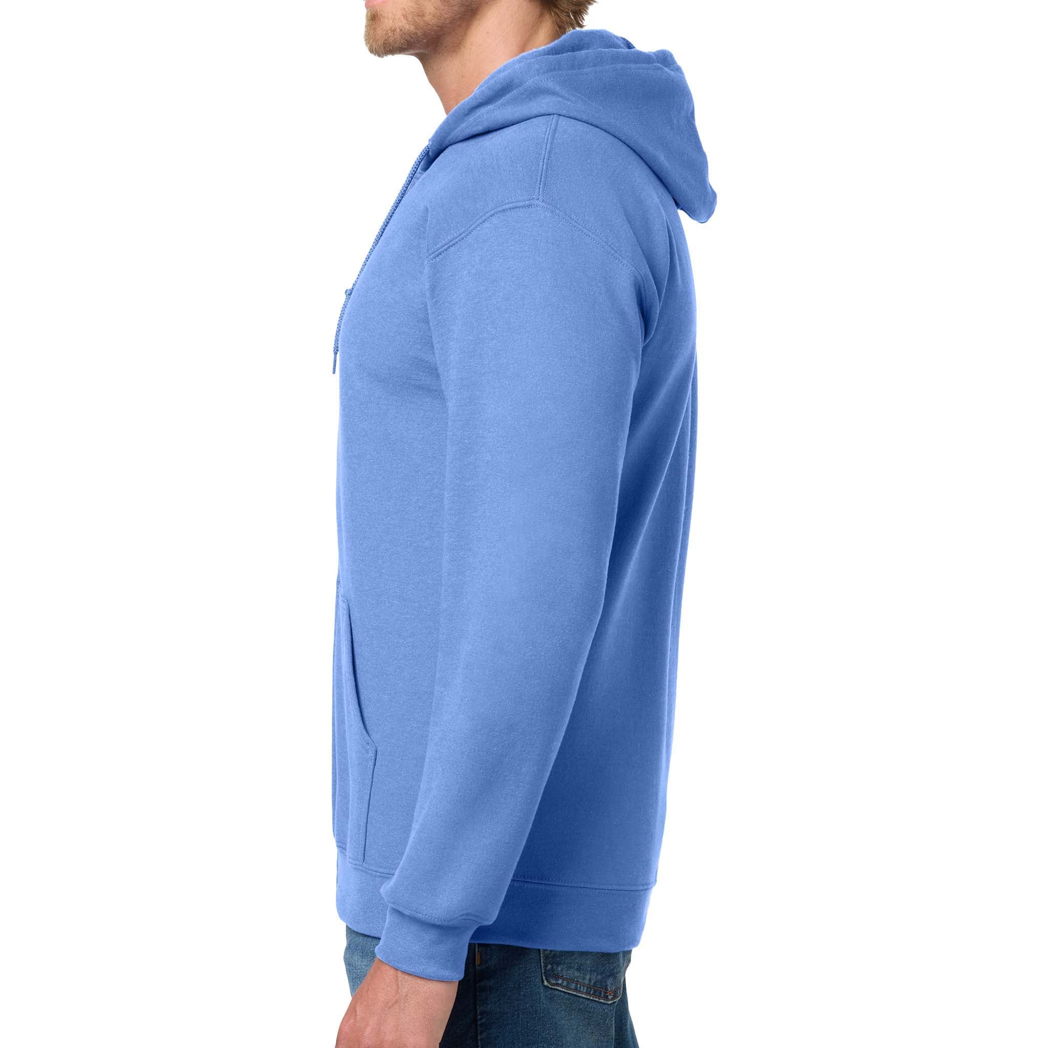 Gildan 18600 custom full-zip hoodie in carolina blue, left side view