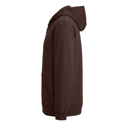 Gildan 18600 custom full-zip hoodie in dark chocolate, left side view