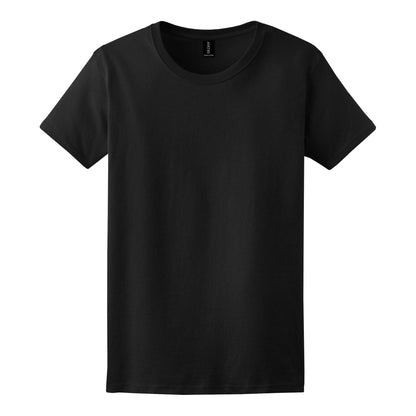 Gildan 2000L custom short sleeve t-shirt in black, front view