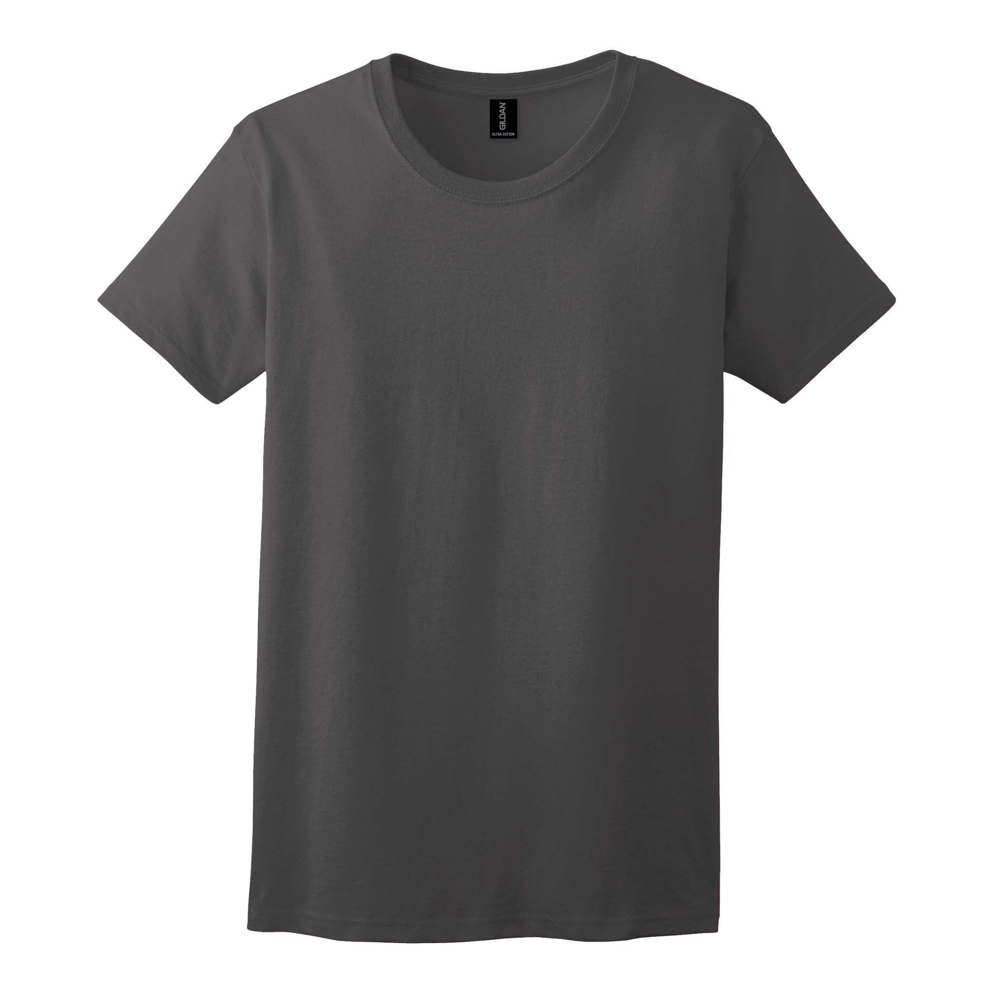 Gildan 2000L custom short sleeve t-shirt in charcoal, front view