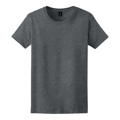 Gildan 2000L custom short sleeve t-shirt in dark heather, front view