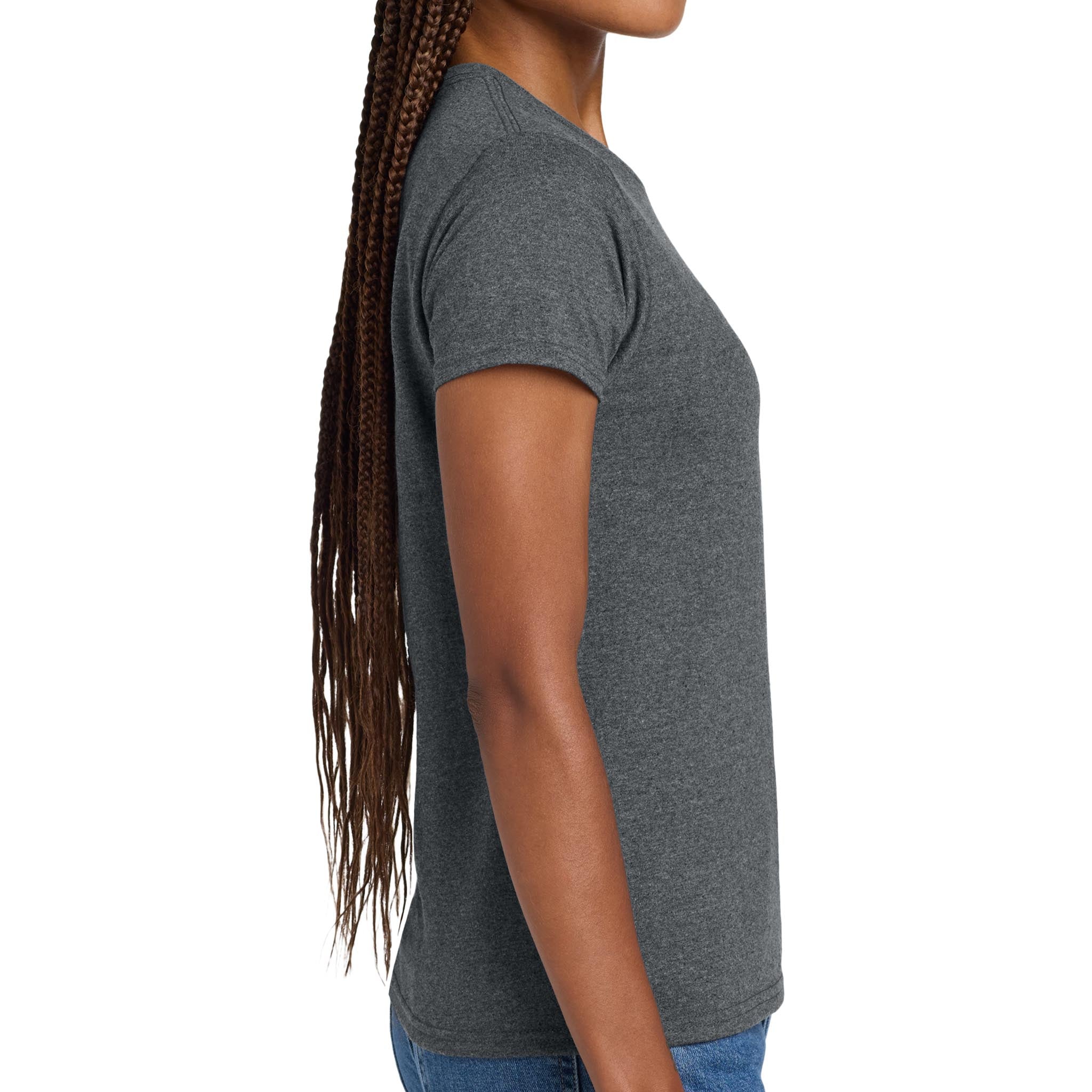 Gildan 2000L custom short sleeve t-shirt in dark heather, right side view