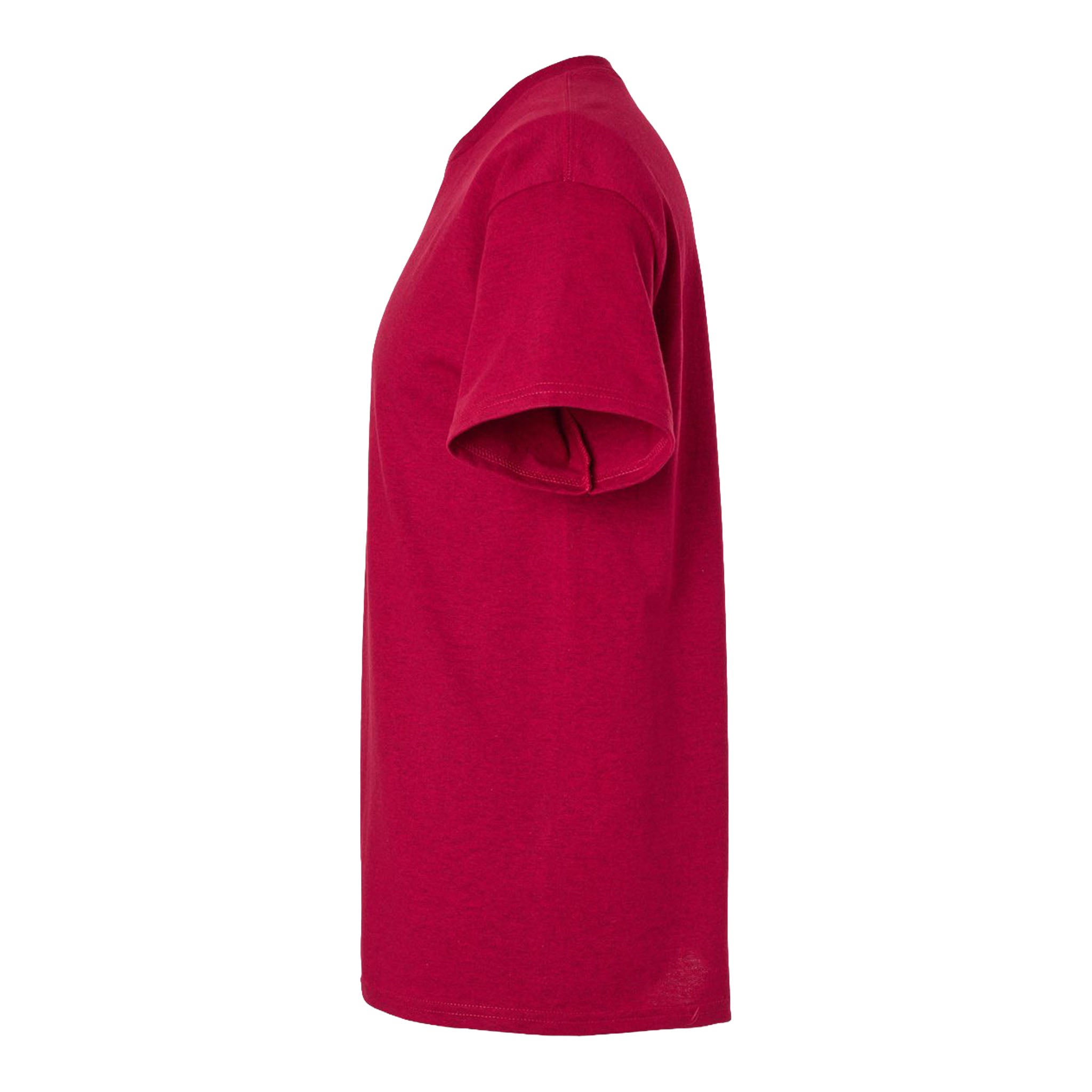 Gildan 2000 custom short sleeve t-shirt in antique cherry red, left side view