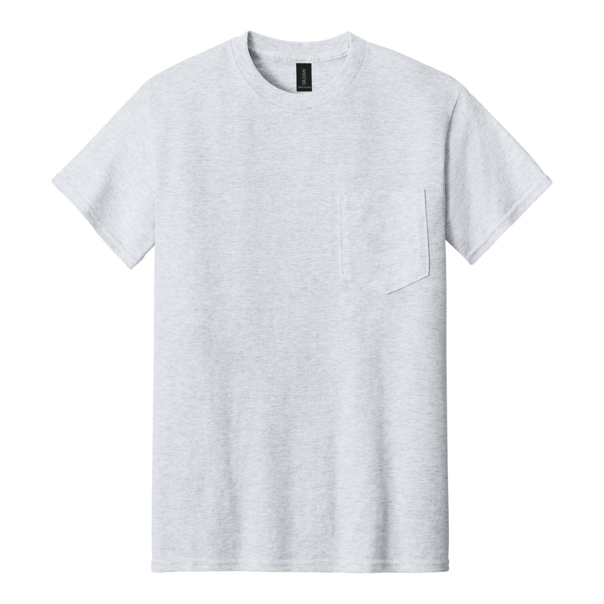 Gildan 2300 custom short sleeve t-shirt in ash, front view