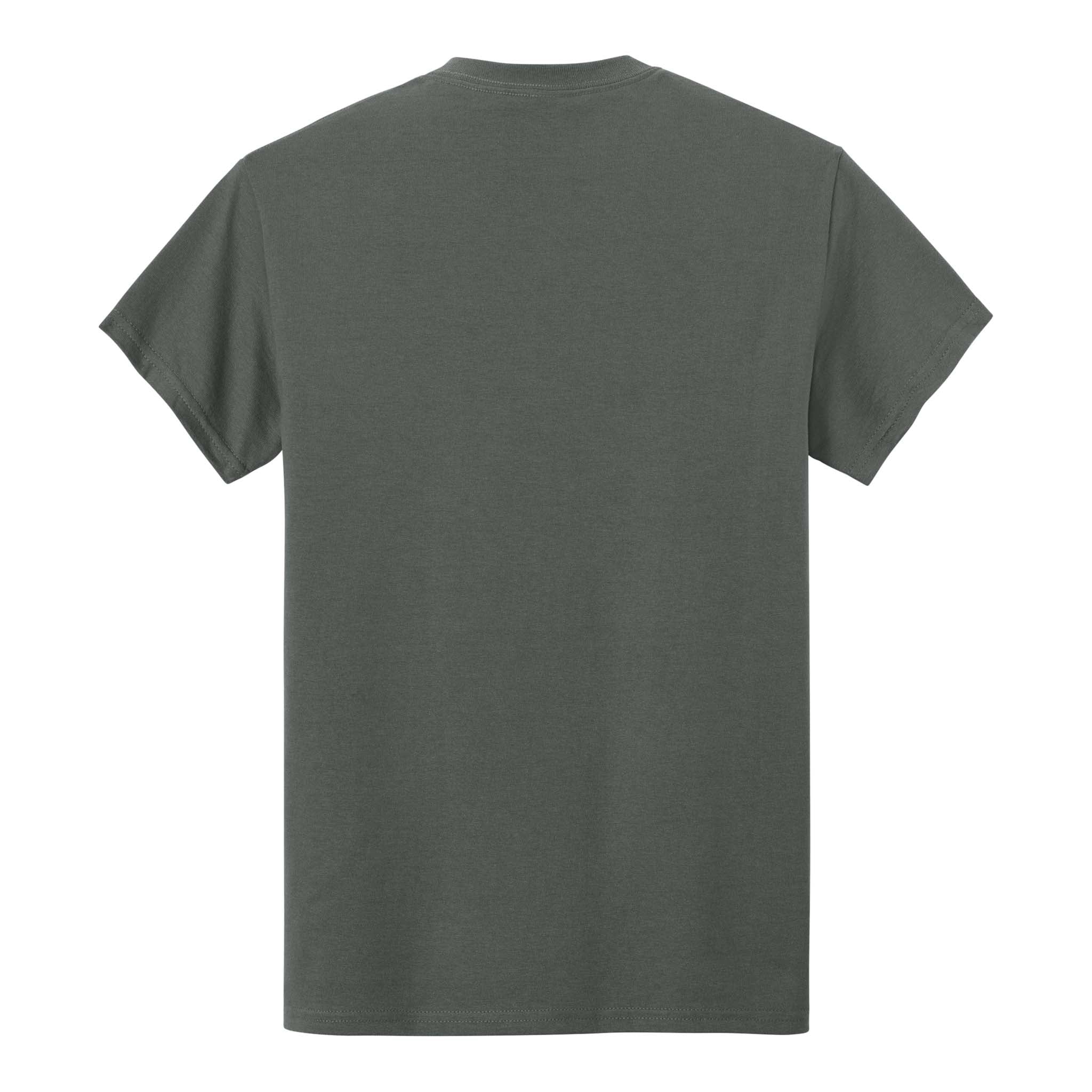 Gildan 2300 custom short sleeve t-shirt in charcoal, back view