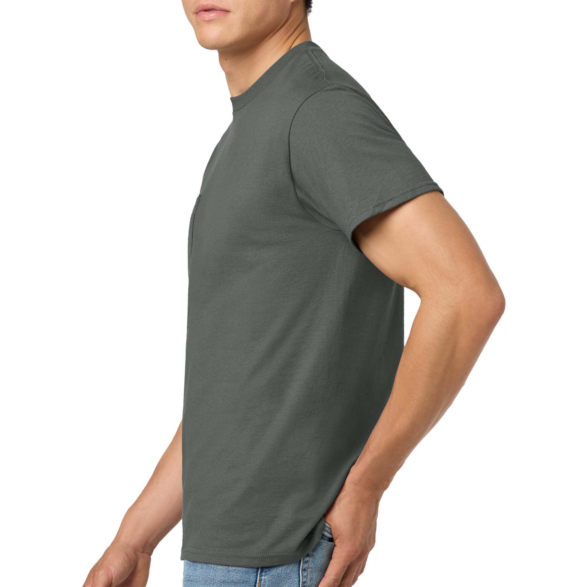 Gildan 2300 custom short sleeve t-shirt in charcoal, left side view