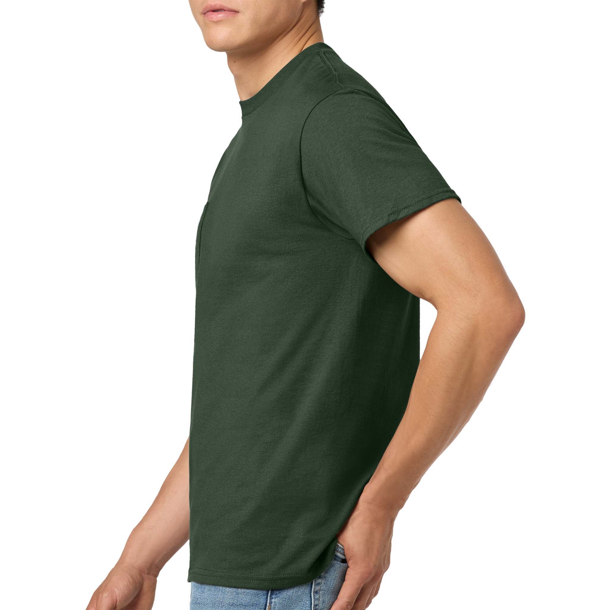 Gildan 2300 custom short sleeve t-shirt in forest green, left side view