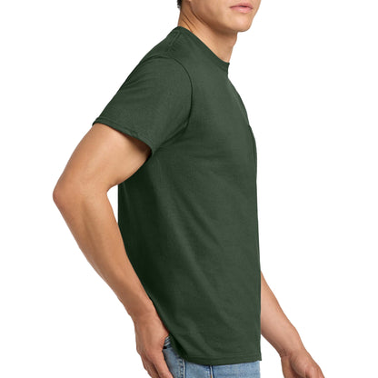 Gildan 2300 custom short sleeve t-shirt in forest green, right side view
