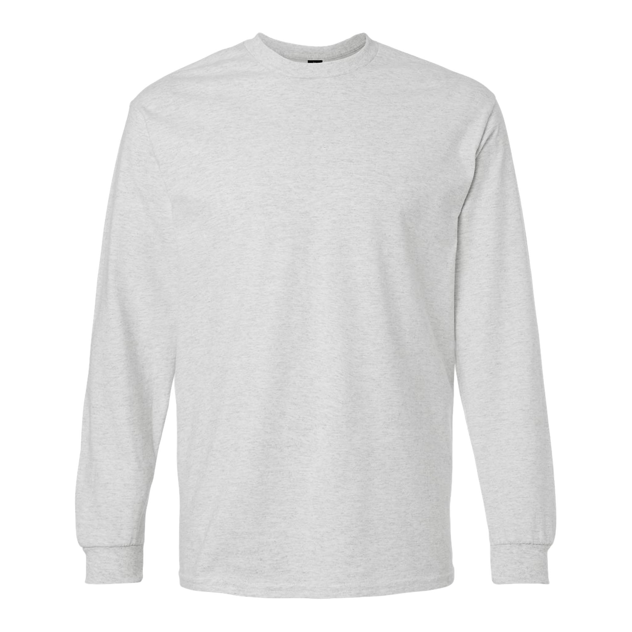 Gildan 2400 custom long sleeve t-shirt in ash, front view