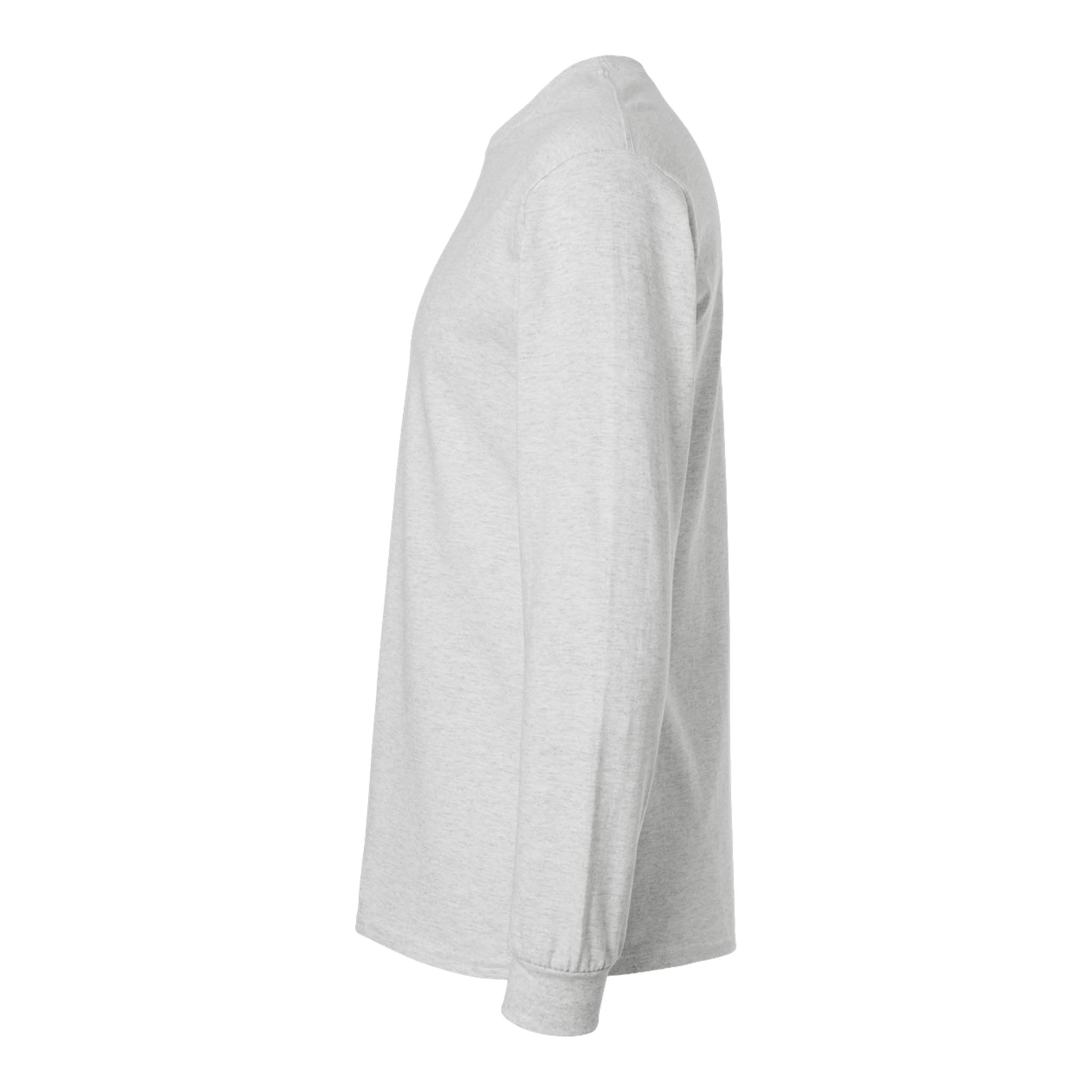 Gildan 2400 custom long sleeve t-shirt in ash, left side view