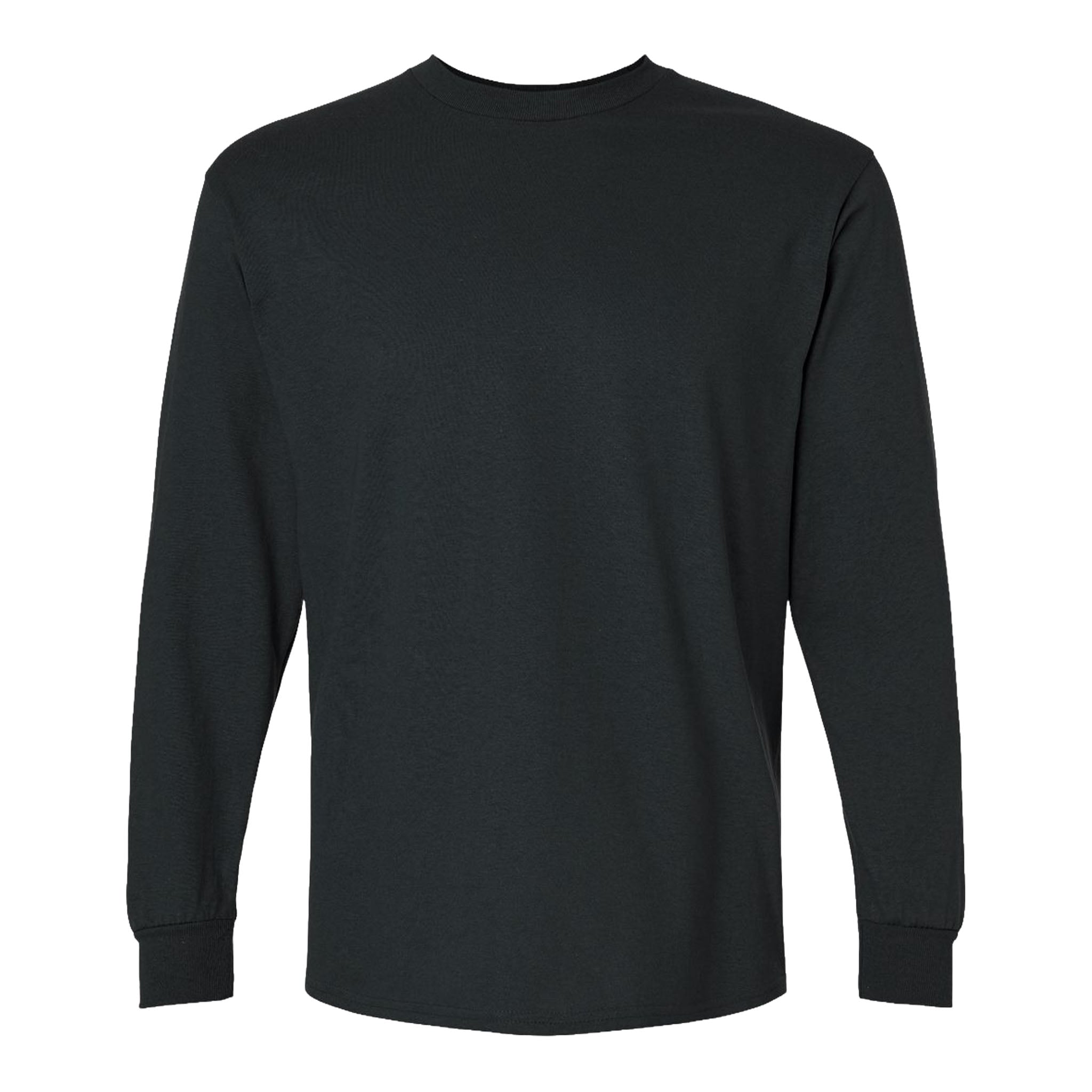 Gildan 2400 custom long sleeve t-shirt in black, front view