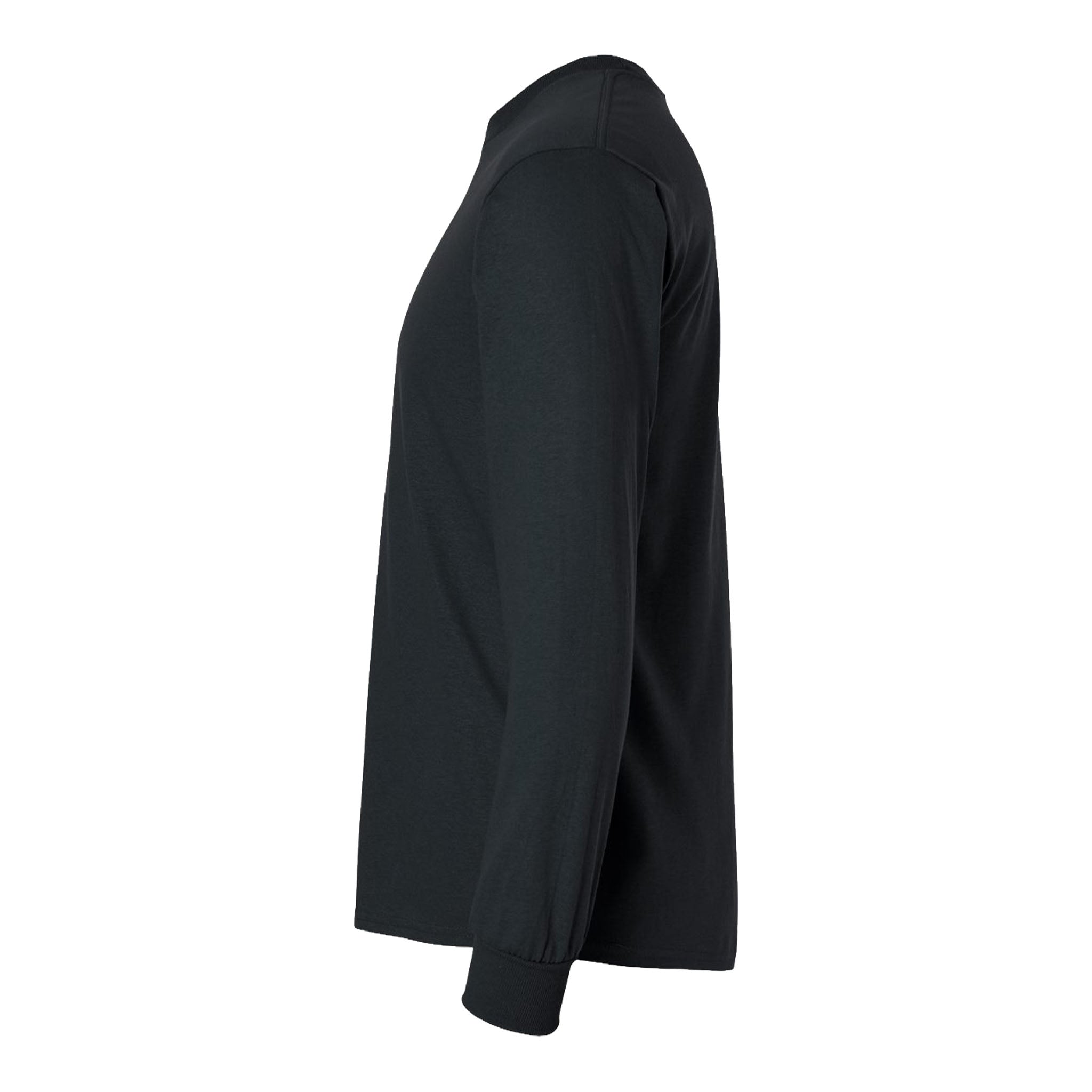 Gildan 2400 custom long sleeve t-shirt in black, left side view